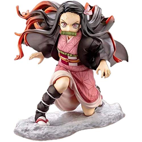 Stecto Kimetsu No Yaiba Actionfigur, handgefertigt, Kamado Nezuko-Figur, japanische Anime-Kollektion, Puppe, PVC-Spielzeug, Desktop-Ornamente, Geschenke für Anime-Fans Cover