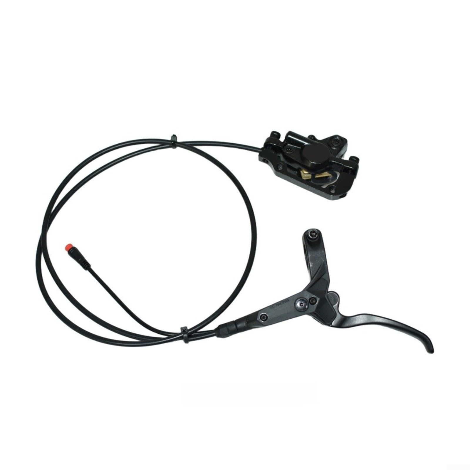 Hydraulische Scheibenbremse für E-Bike & Fahrrad, wasserdicht mit 2-Pin-Stecker, inkl. 2x 180mm Bremsscheiben, Vorne 1100mm/Hinten 1800mm Ölleitung, Schwarz