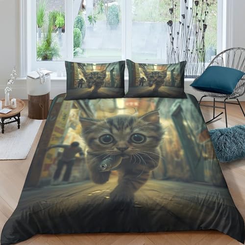 Housse de couette ultra douce microfibre pour lit double 200x200 cm