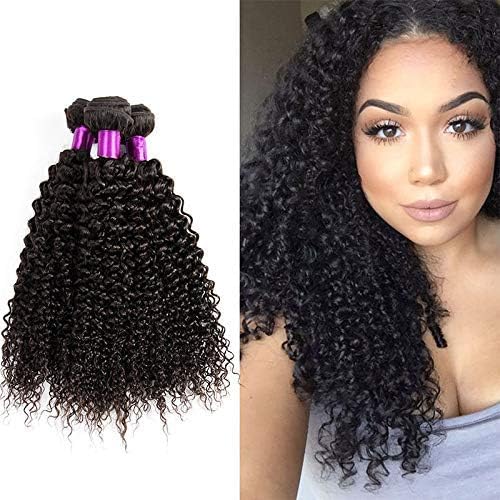 FeiBin Brazilian 8A kinky curly 3 Bundles Malaysian virgin human hair extensions natural color(20 22 24inch)