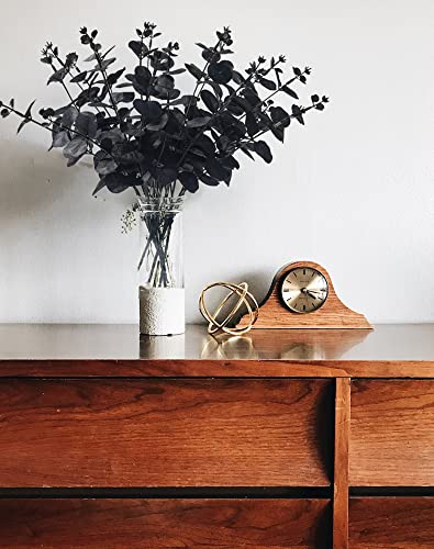 Halloween Artificial Flower, Black Eucalyptus Stems Leaves Branches Fake Flower Arrangement Farmhouse Decor (Black) 6Pcs4