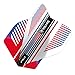 RED DRAGON Yin Yang Double Sided Red, White & Blue Standard Dart Flights 3 Sets Per Pack (9 Dart Flights in Total)