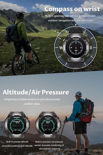 Höhenmesser Findtime Smartwatch für Herren und Damen mit GPS und Fitnessfunktionen