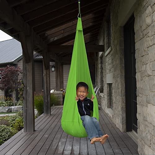 Image of Vivere Cacoon Pod for Kids - Durable Polyester Fabric, Anodized Aluminum Ring, Built-in Cushion, Easy Setup & Storage - Comfortable Hanging Pod for Children 10 & Under - 200 lb Capacity