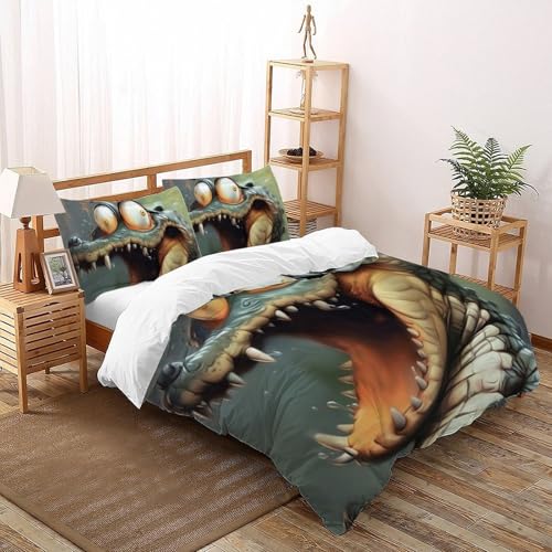 Housse de couette crocodile 200x200 pour lit double avec taies - 2