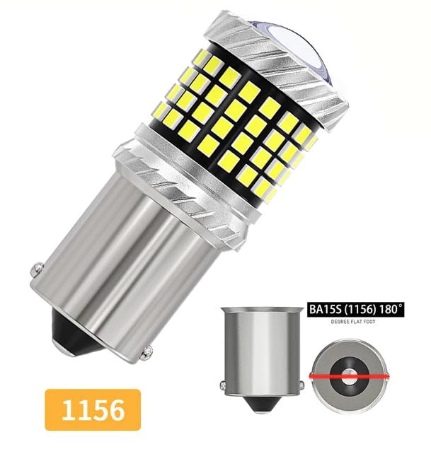 Image of Automaze 1156 BA15S 180 Pin Canbus LED Car Bulbs - 87 LED Chips, 10W 870 LM, Backup Reverse Lights - Check Connector Before Ordering - 1-Year Warranty (White, Pack of 2)