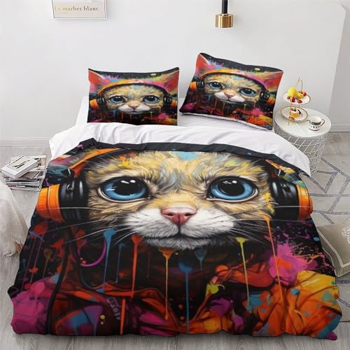 Housse de couette lémurien avec taies d'oreiller king size 220x240cm - 6