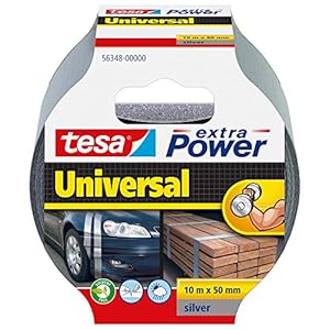 tesa extra Power Universele Ducttape – Tape met Extra Sterke Kleefkracht – Veelzijdige Ducttape voor Repareren, Bevestigen, Afdichten en Meer – Grijs – 1 Rol – 10 m x 50 mm