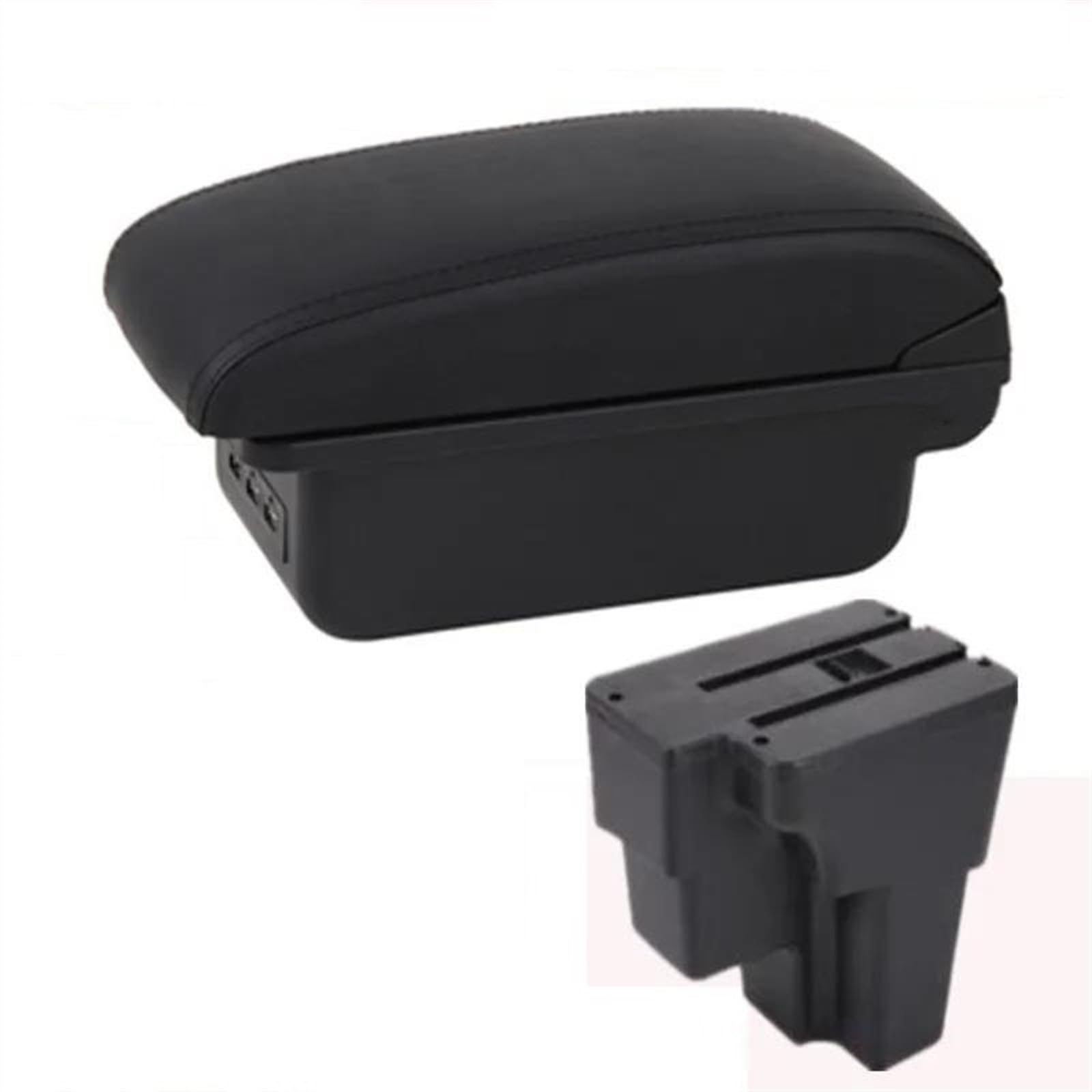Noheeu B2 Black Line 3Usb Car Decoration Shape Center Console Multifunctional Storage Box For Stonic For Rio Lx For Cerato 2015-2024