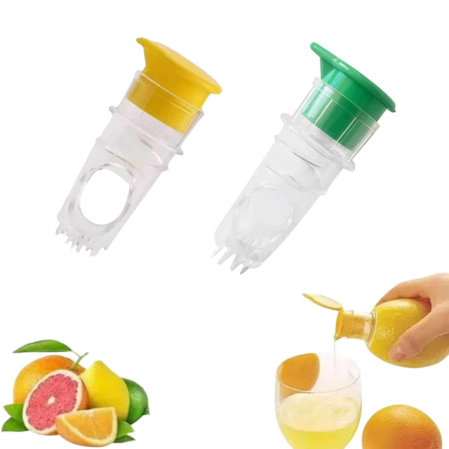 FUyanen Manual Lemon Squeezer,2Pcs Screw Top Lemon Juicer Handheld Citrus Press with Built-In Filter for Lime Orange Cocktail Making（3.5x8cm