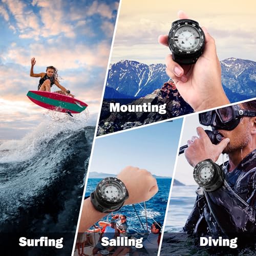 Brújula de Pulsera Impermeable para Buceo con Montura Tipo Bungee miniatura 4