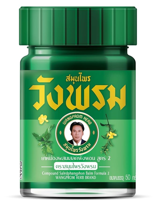 Wangphrom Thai Herbal Green Balm for Massage and Pain Relief 50 Gram ...