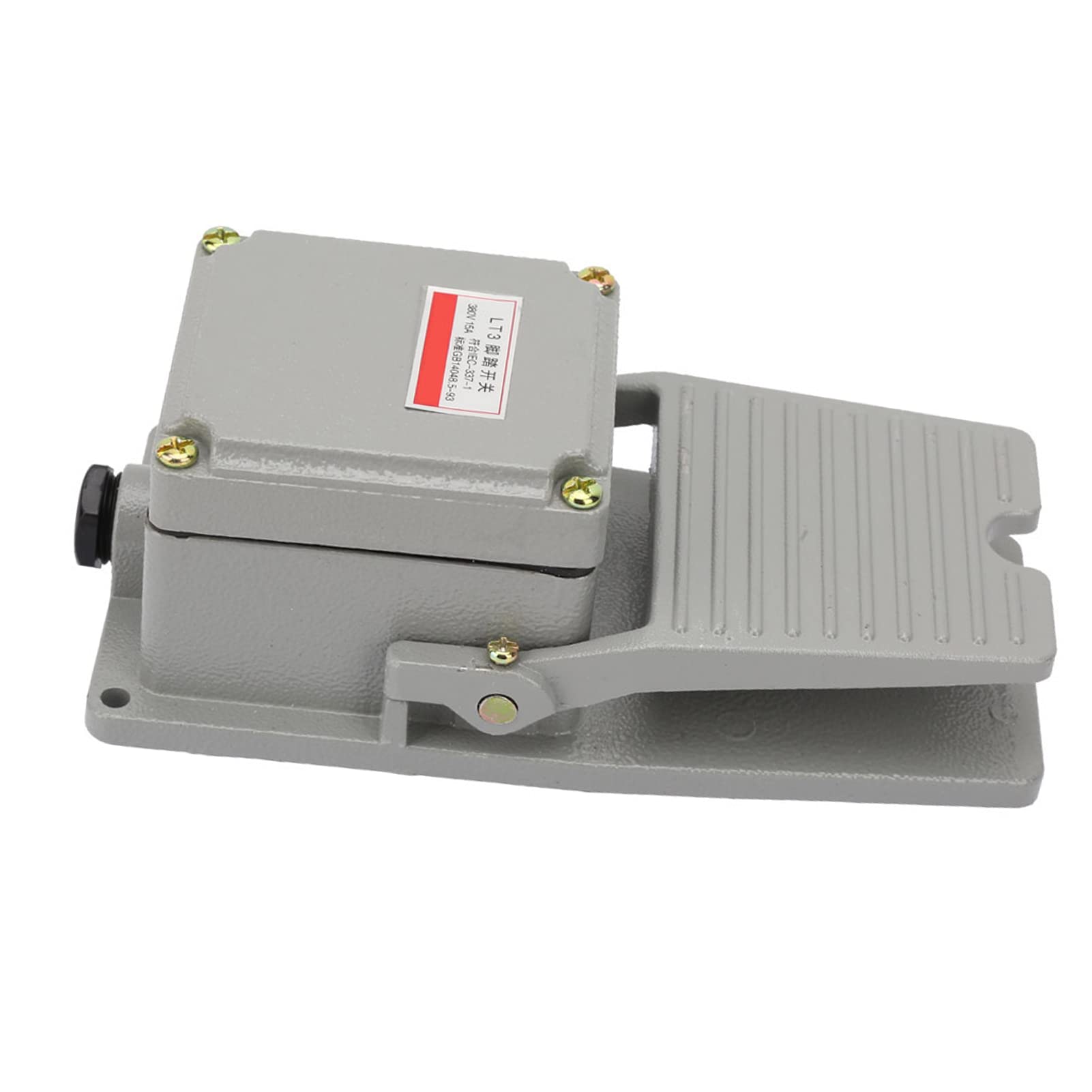 Interruttore Pedale LT3 380V 15A Heavy Duty con Pedale Antiscivolo, Guscio Alluminio e Contatti Argento per Macchine Lavorazione Legno
