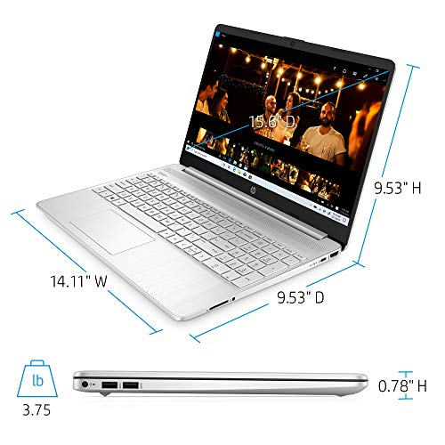 Notebook HD HP de 15 polegadas, 8 GB de RAM, SSD de 256 GB, Windows 10 Home, 15-15.99 inches