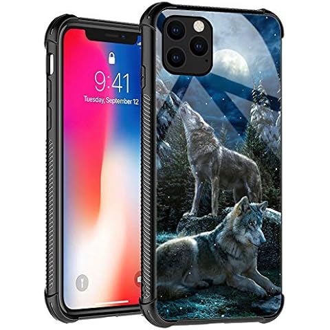 iPhone 12 Mini Case, Wolf Moon Night Pattern Design iPhone 12 Mini Cases for Mans Women, Shockproof Anti-Scratch Case for Apple iPhone 12 Mini Cover