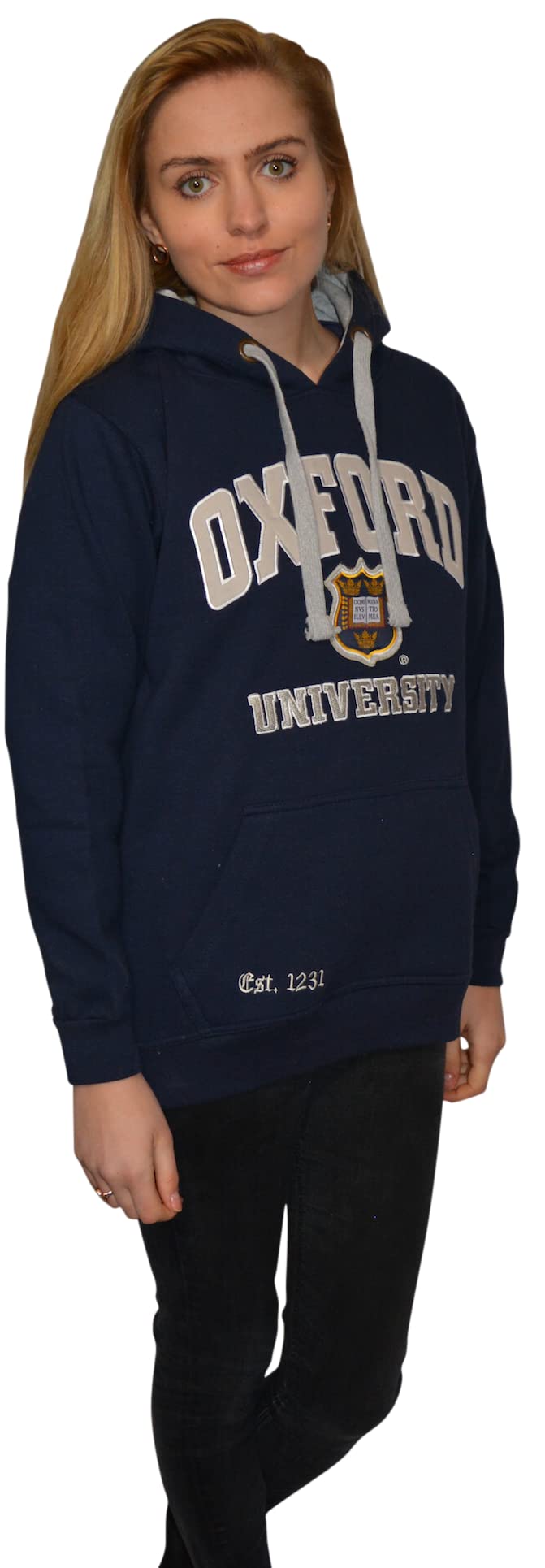 Oxford University Unisex Navy Licensed Hooded Sweatshirt, /Grey, Sizes Xs-2Xl, Ou129 (Uk, Alpha, Xxl, Regular, Regular)