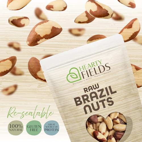 Image of Hearty Fields - Raw Brazil Nuts Unsalted, No Shell, Whole, (32 Oz - 2 LB) Wholesome In Nature - Hearty In Nurture Healthy Protein Food Snack, Food Assortments
