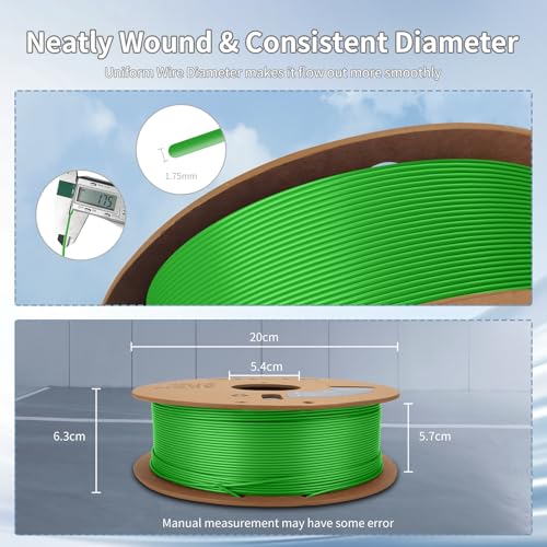 Image of 3D Printing Filament High-Speed PLA Filament 1.75mm 300mm /s 1kg Cardboard Spool Dimensional Accuracy + /- 0.03 mm Fit Most 3D FDM Printer-Green
