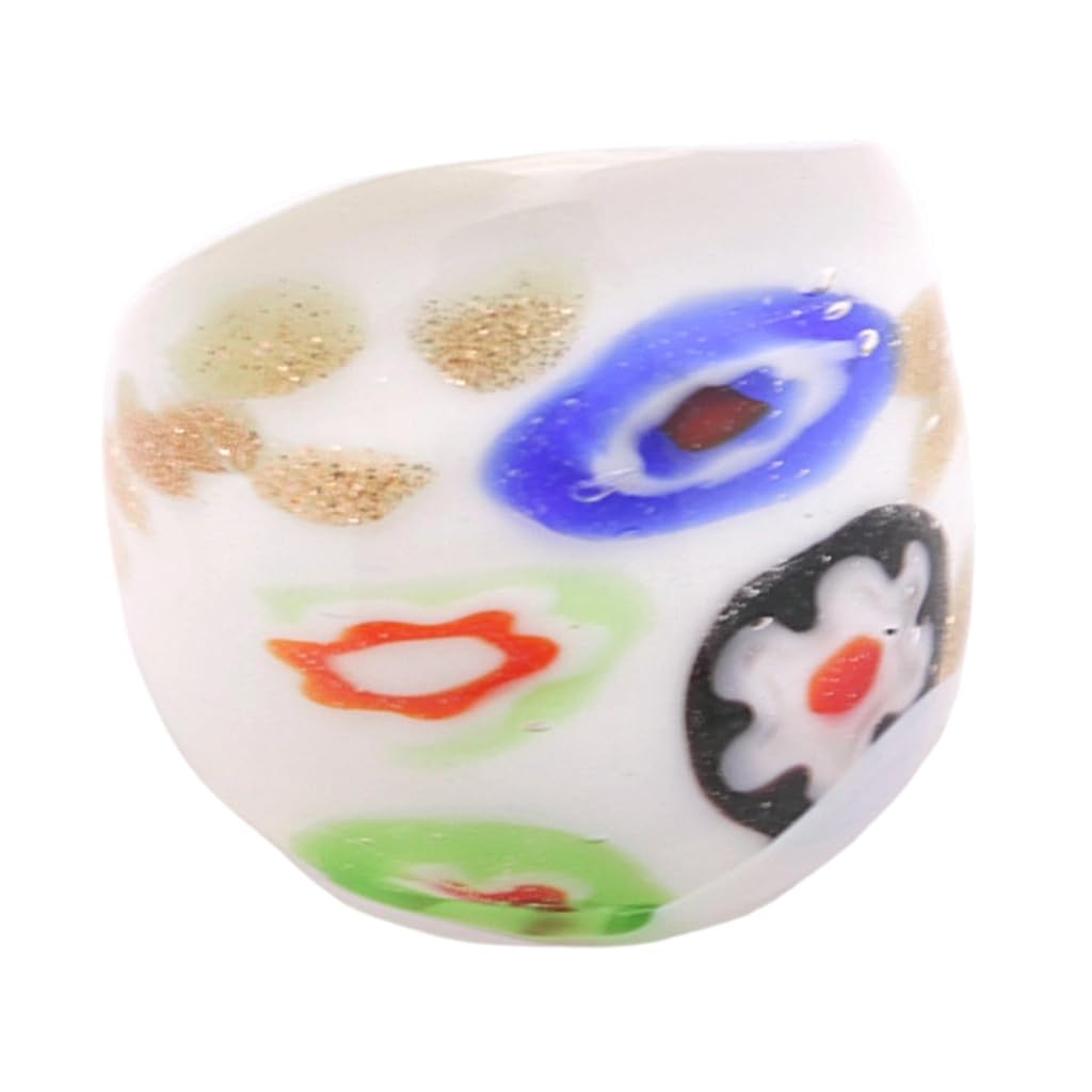 GMBYLBY Elegant Ethnic Styles Glass Rings Handmade Colorful For Everyday Wear And Special Occasions