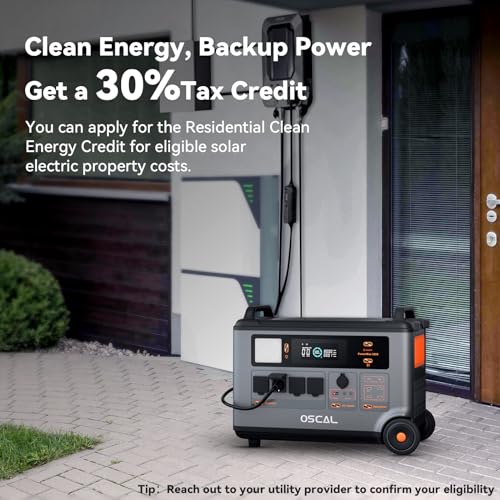 OSCAL PowerMax 3600 Portable Power Station, 3600Wh (Surge 6000W) LiFePO4 Expandable Solar Generator with 4xAC Outlets, 1.2H Full Charge, 10ms UPS for Home emergency, Outdoor Camping, Road Trips - Image 3