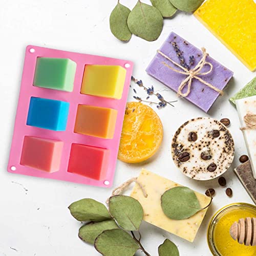 Miniatura 7 de Moldes Jabones, 3 Pieza Moldes Para Jabones Artesanales, 6 Cavidades Moldes Para Jabones, Moldes De Silicona Para Jabones, 3 Colores Moldes Jabon Adecuado Para Jabón Chocolate Galletas
