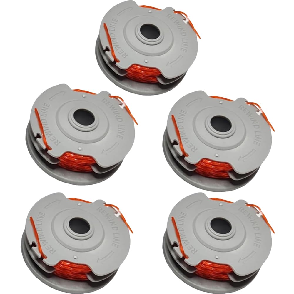 Ershengsan 5 Pcs Strimmer Wires Compatible with Flymo FLY021/513937190, Double Autofeed Spool for Flymo Contour 500 XT/Power Trim 500 XT/Mini Trim/Multi Trim (5 spools)