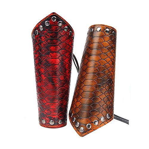 image for VolksRose Leather Archery Arm Guard, Adjustable Hunting Shooting Arm G