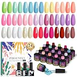 PHOENIXY Gel Nail Polish Set, 21 Colours Pink Red U V Gel Nail Polish with Glossy Matte Top Coat Manicure Salon Home Nail Kit Gift for Women