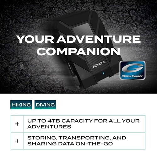 Image of ADATA HD710 Pro 2TB 3.5 inch SATA III External Hard Drive /HDD with IP65 Rating Blue, for Windows with Waterproof and Shockproof Technology - AHD710P-2TU31-CBL
