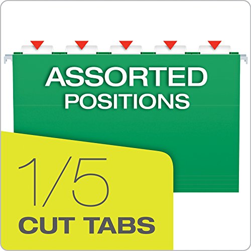 Pendaflex Recycled Hanging Folders, Legal Size, Bright Green, 1/5 Cut, 25/Bx (81630) #TOP3