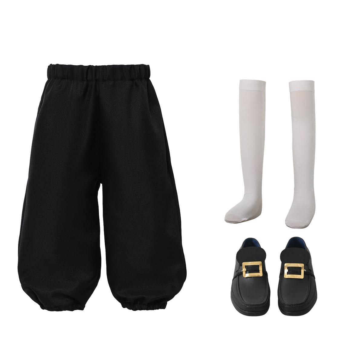 Boys Colonial Costume Set Knicker Pants Shoe Buckles White Socks Accessories for Colonial Style Boys Knicker Pants