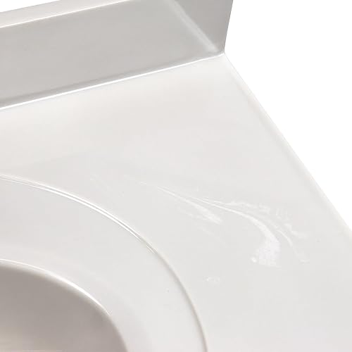 Miniatura 42 de Top de tocador de mármol cultivado de 19 pulgadas con protector contra salpicaduras, embalaje mejorado, remolino de marfil - Design House, 586263