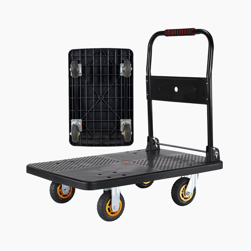 Carrello pieghevole con ruote silenziose, 600 kg (90 x 60 cm), ideale per casa, giardino, magazzino, trasloco e sollevamento pesante