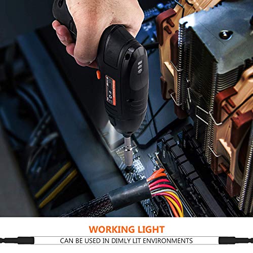 TACKLIFE Electric Screwdriver, 4V Max Cordless Screwdriver Rechargeable with Micro USB, Front LED Light, 10 pcs Screwdriver Bits, 3 Battery Indicator, Compact and Lightweight Design SDP60DC