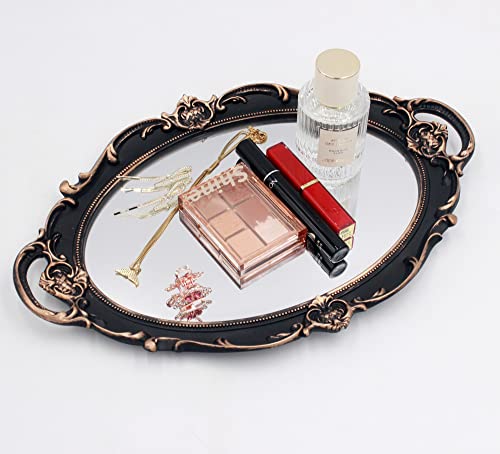 Ychmir Vintage Mirror Small Wall Mirror Hanging Mirror 14.5 X 10 Inchs Oval Brown Pack Of 2 #TOP1