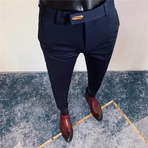 Spring and Summer Men's Casual Business Formal Pants Slim Solid Color Formal Office Social Pants Wedding Party Suit Pants4