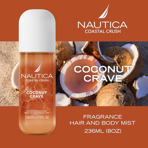 Image of Nautica Coconut Crave, a Fruity Gourmand Hair & Body Mist for Women, Notes of Coconut, Apple and Cedarwood, Long Lasting, 8.0 fl oz
