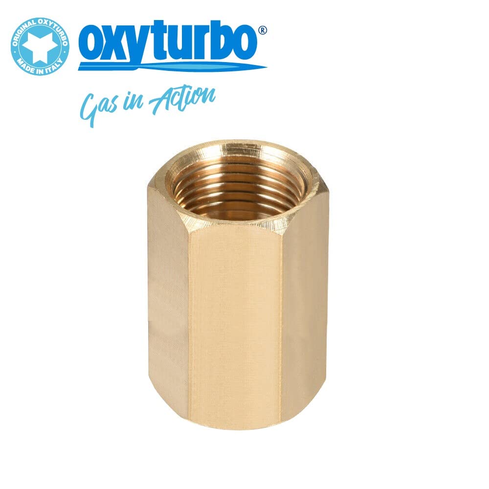 Adattatore raccordo in ottone per riduttore di co2 / o2 e bombola azoto attacco f-f w 21.8 x 1/14 rhe - c5419001