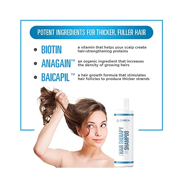 Clinical-Effects-Hair-Therapy-Shampoo--Hair-Growth-Shampoo--8-Fl-oz--Hair-Loss-Solution-for-Men-and-Women-with-DHT-Blocking-Ingredients-and-Biotin Clinical Effects Hair Therapy Shampoo – Biotin Shampoo with Anagain and Baicapil - Supports Hair Growth for Women and Men - Made in the USA - 8 Fl Oz