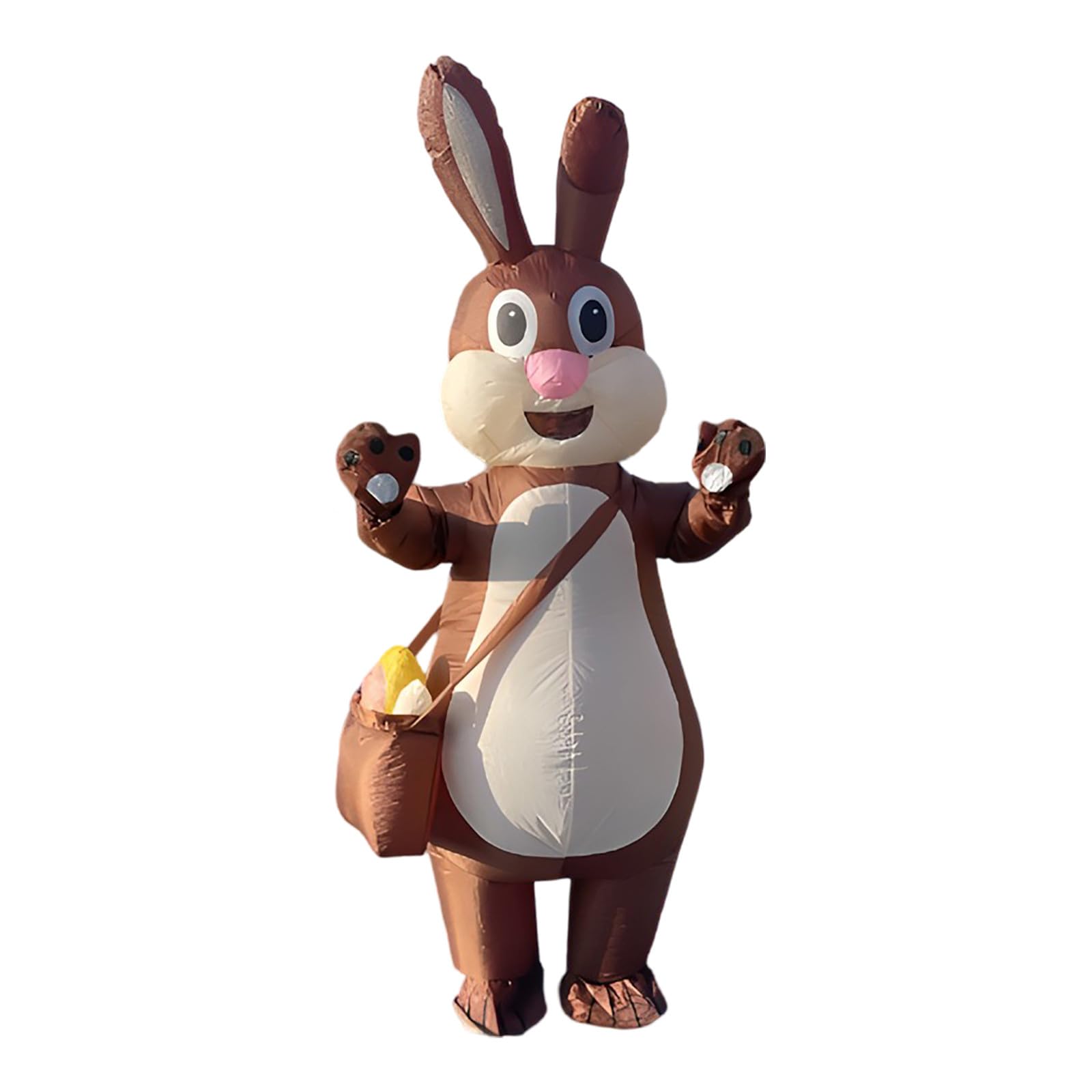 Generisch 2026 Osterkleidung Ostern Geschenke Aufblasbares Osterhasenkostüm Cartoon Ganzkörper Braunes Hasenkostüm Aufblasbar (Brown, One Size)