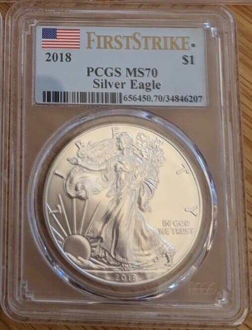 2018 AMERICAN SILVER EAGLE First Strike $1 MS70 PCGS