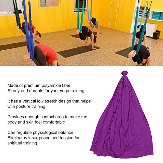 Yoga Swing Hammock, Stretch Fabric Yoga Swing Hammock, Aerial Yoga Hammock Fabric, Aerial Silks for Home Use, Suitable for Professionals and Beginners