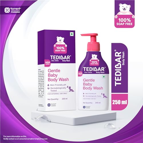 Image of Tedibar Rich Moisturising Baby Body Wash 250ml with Skin Friendly PH with Spoo Shampoo for Baby by Tedibar, 125ml | Gentle On Scalp | No. 1 Pediatrician Prescribed Shampoo for Kids