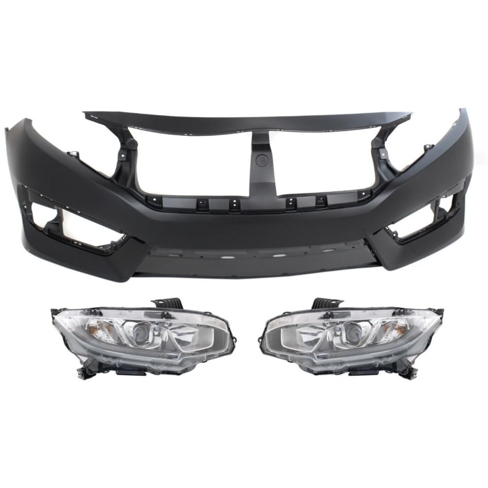 EIDZADK Auto Body Repair for Honda for Civic 2016-2018 Set of 3 with Bulbs Left and Right Left or Right