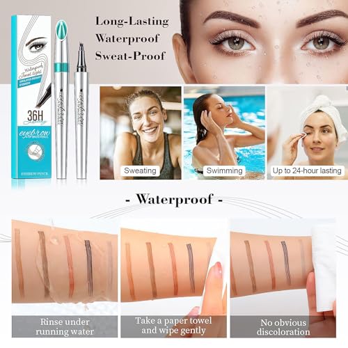 Eyebrow Pen with 4-Fork-Tip Create Natural Hair-Like Brows Light Brown - image 2