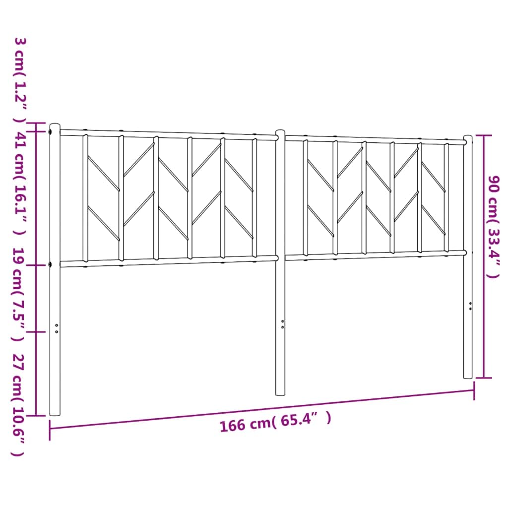 vidaXL Tête de lit de Remplacement métal Noir 160 cm