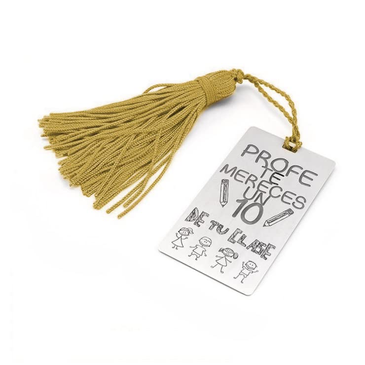 Marque-page pour professeurs S&S cadeau de fin d'année dorure or