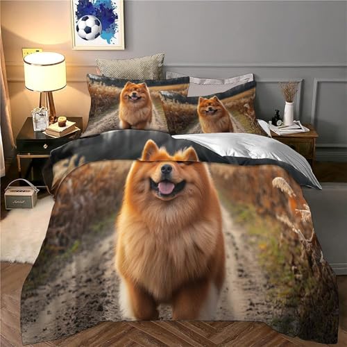 Housse de couette chien 3d microfibre douce lit ado fille sans repassage - 6