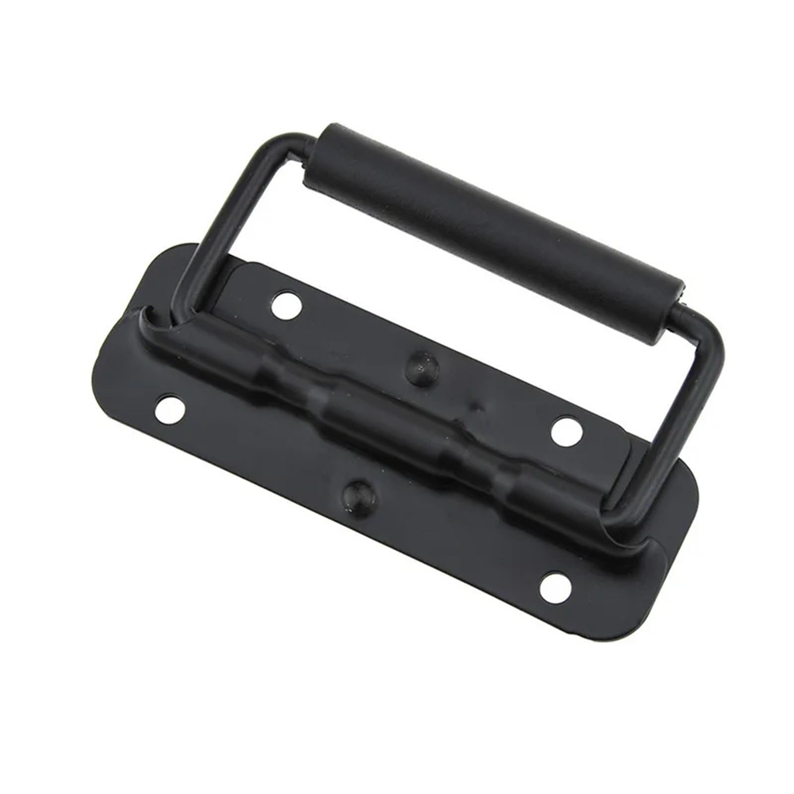 CQAHDSEVF Folding Metal Chest Handles, Black Stainless Steel Spring Handle 100-120mm for Cabinet Toolbox(120mm)