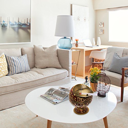 Vintage Windproof Ashtray With Lid For Cigarettes Metal Portable Ashtray Cigar Ashtray Odor Eliminator For Outdoors Indoors Hand Stamped Nice Gift For Men Women - Lauyoo (Dark Red With Bronze Rose) #TOP5